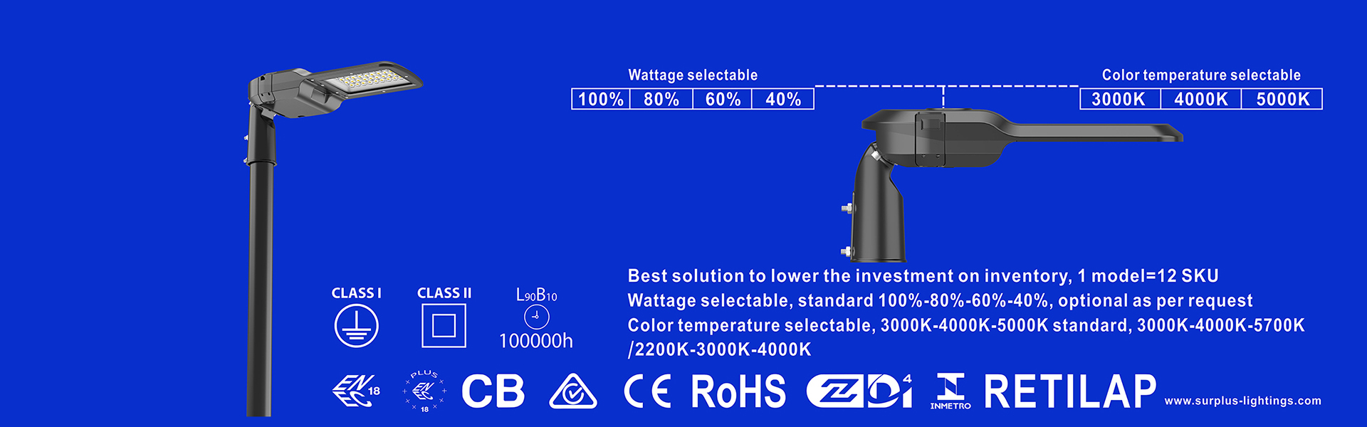 kwaliteit Eagle Gen4 195lm/W ENEC ENEC+ CB SAA Zhaga-D4i Straatlantaarn Fabriek