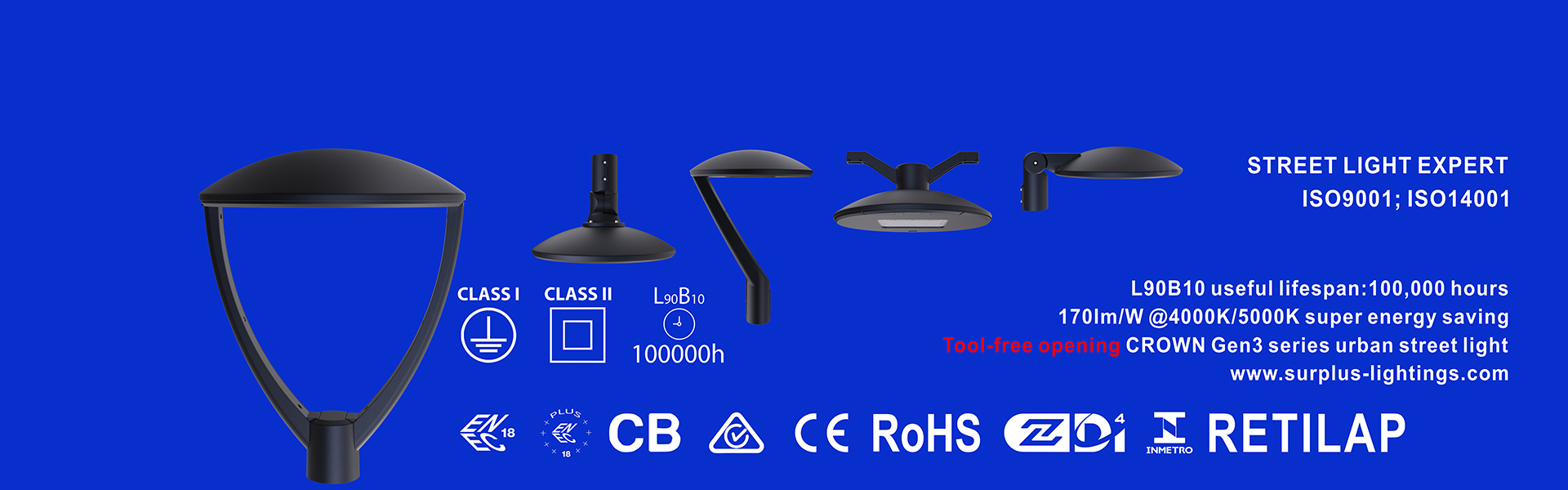 kwaliteit Eagle Gen4 195lm/W ENEC ENEC+ CB SAA Zhaga-D4i Straatlantaarn Fabriek